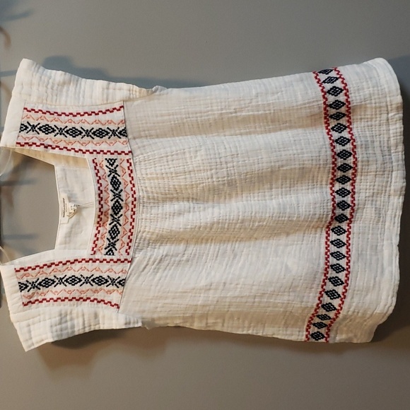 Beachlunchlounge 100% Cotton Embroidered Cap Sleeve Top, Small - Picture 1 of 6